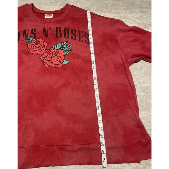 Guns N Roses Womens 3X  Red Tie Die Sweatshirt Rocker Heavy Metal Grunge Edgy - Picture 3 of 6